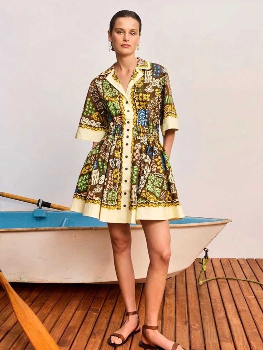 Fish Printed Mini Dress Like New